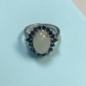 Opal blue Safire sterling silver